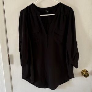 Torrid Size 1 black semi sheer tunic blouse